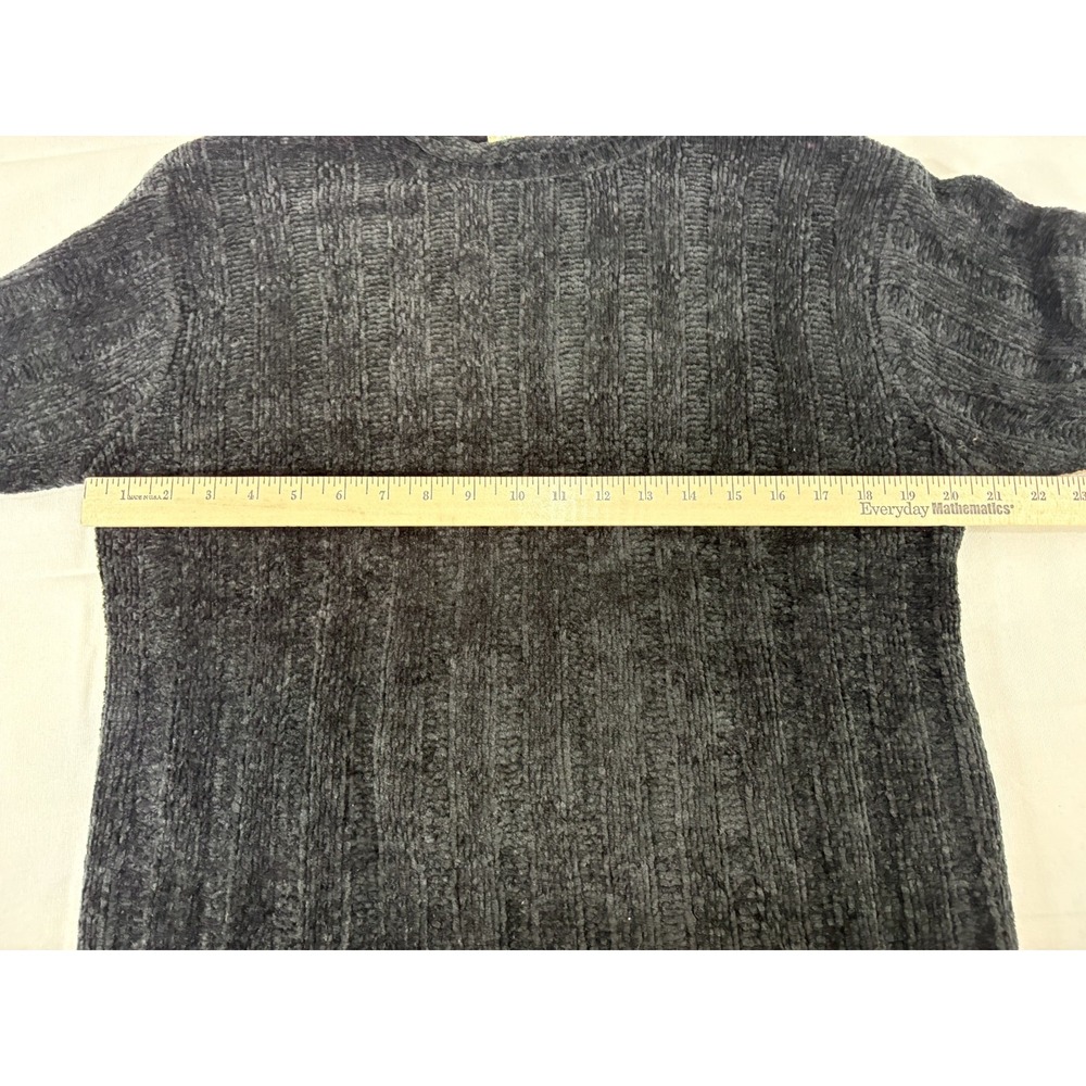 Vintage Northern Reflections Black Sweater Size M Velvet Velour Acrylic Soft Y2K - Picture 5 of 7